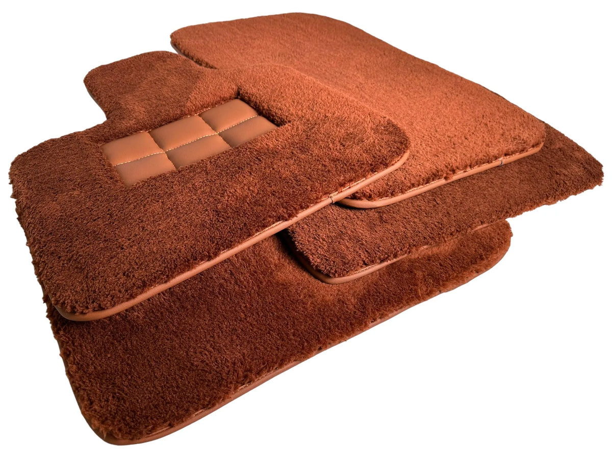 Brown Sheepskin Floor Mats For Rolls Royce Phantom VIII (2017-2024) ER56 Design Brand