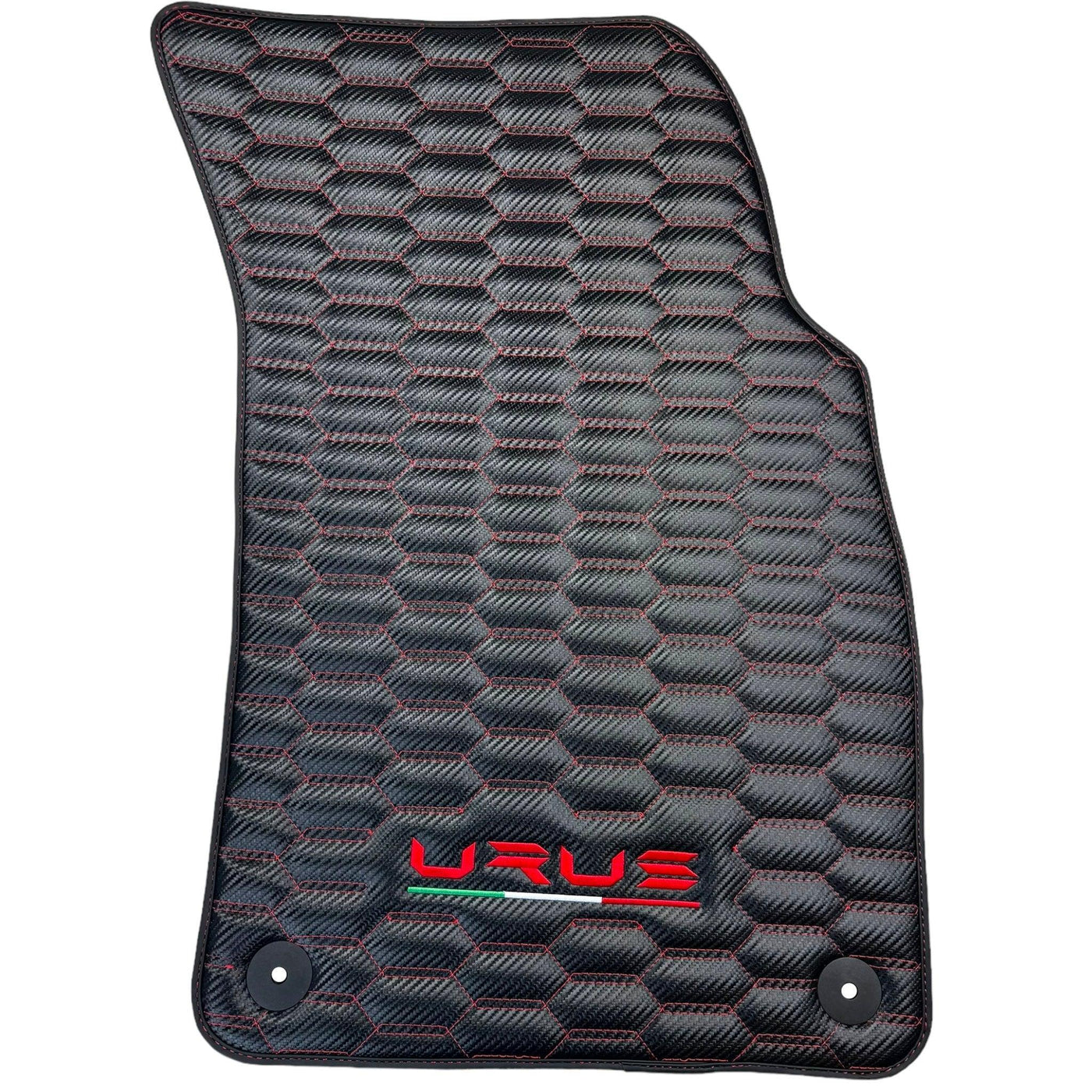 Carbon Fiber Floor Mats for Lamborghini Urus with Red Stitching - AutoWin