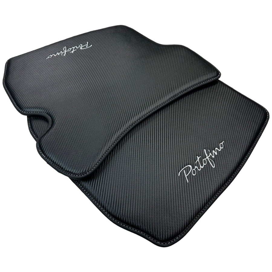 Carbon Fiber Leather Floor Mats For Ferrari Portofino (2018-2023) - AutoWin
