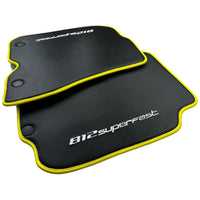 Carbon Floor Mats For Ferrari 812 Superfast (2018-2023) with Yellow Trim - AutoWin