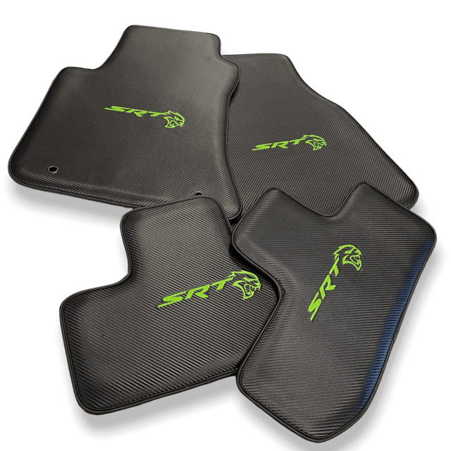 Carbon Leather Floor Mats For Dodge Challenger Srt 2011-2021 - AutoWin