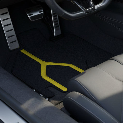 Customizable Floor Mats From Carpet with Leather A56 Pattern for Lamborghini Countach (1974-1990)