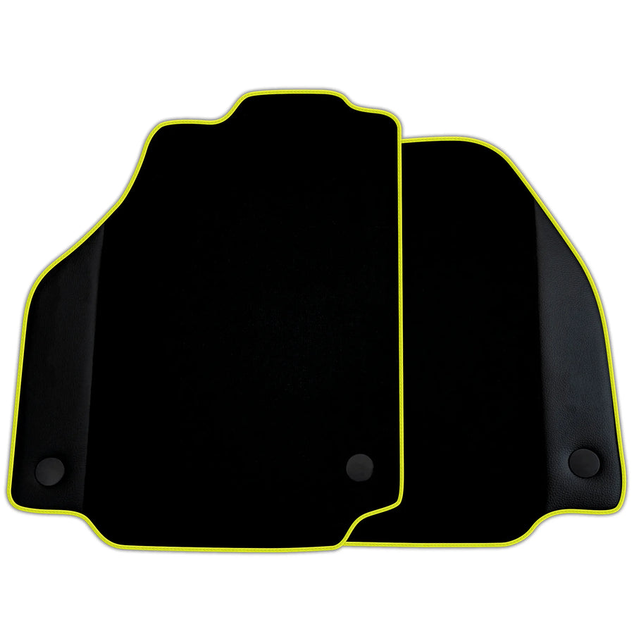 Custom Black Floor Mats for Ferrari F8 Spider (2019-2023) with Leather