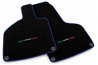 Custom Black Floor Mats for Lamborghini Huracan Sterrato (2023-2024) Dark Blue trim