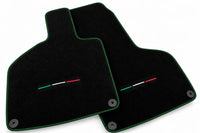 Custom Black Floor Mats for Lamborghini Huracan Sterrato (2023-2024) Dark Green trim