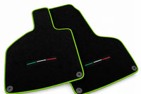 Custom Black Floor Mats for Lamborghini Huracan Sterrato (2023-2024) Green trim