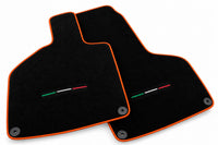 Custom Black Floor Mats for Lamborghini Huracan Sterrato (2023-2024) Orange trim
