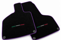 Custom Black Floor Mats for Lamborghini Huracan Sterrato (2023-2024) Purple trim