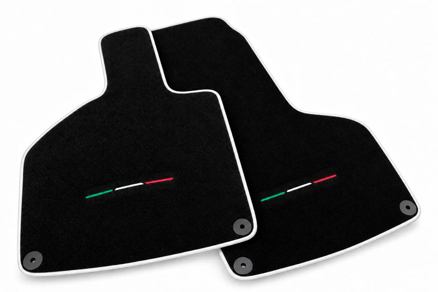 Custom Black Floor Mats for Lamborghini Huracan Sterrato (2023-2024) White trim