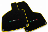 Custom Black Floor Mats for Lamborghini Huracan Sterrato (2023-2024) Yellow trim