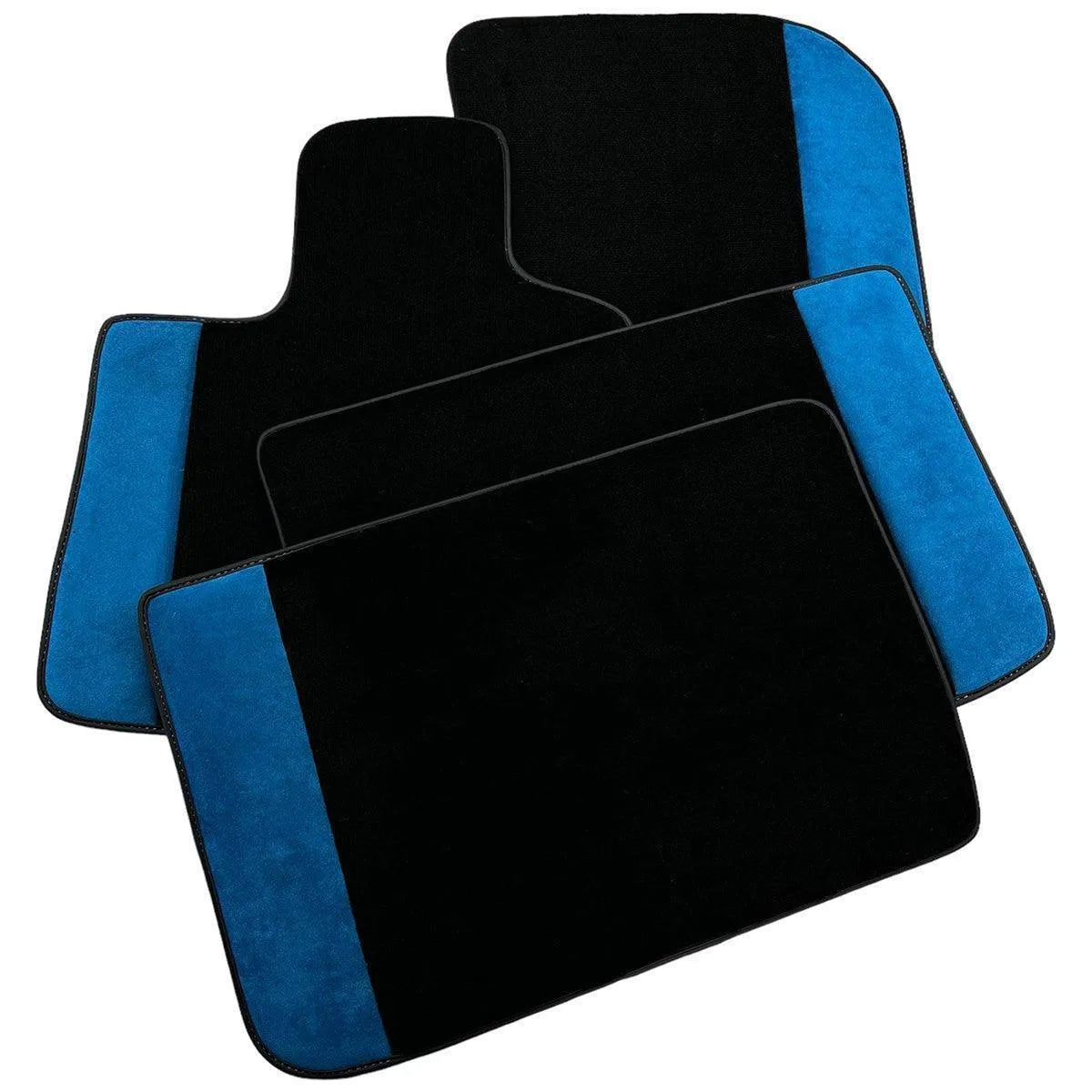 Custom Black Floor Mats for Rolls Royce Custom Black Floor Mats for Rolls Royce Ghost Series II (2021-2024) with Blue Alcantara