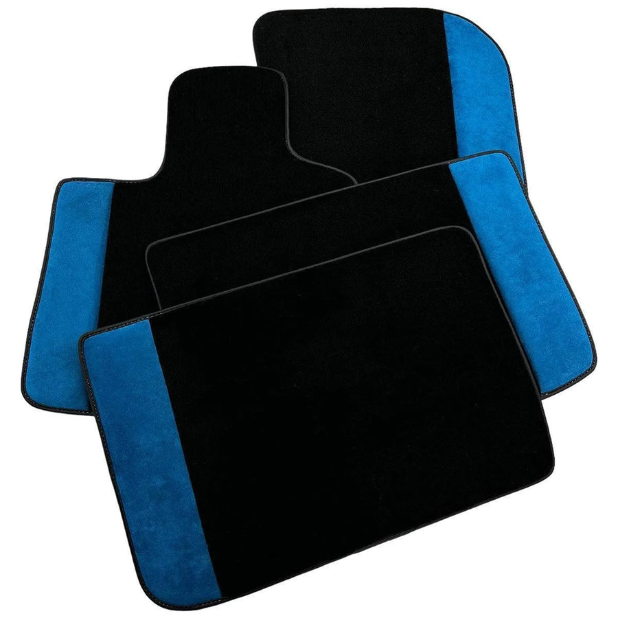 Custom Black Floor Mats for Rolls Royce Custom Black Floor Mats for Rolls Royce Ghost Series II (2021-2024) with Blue Alcantara