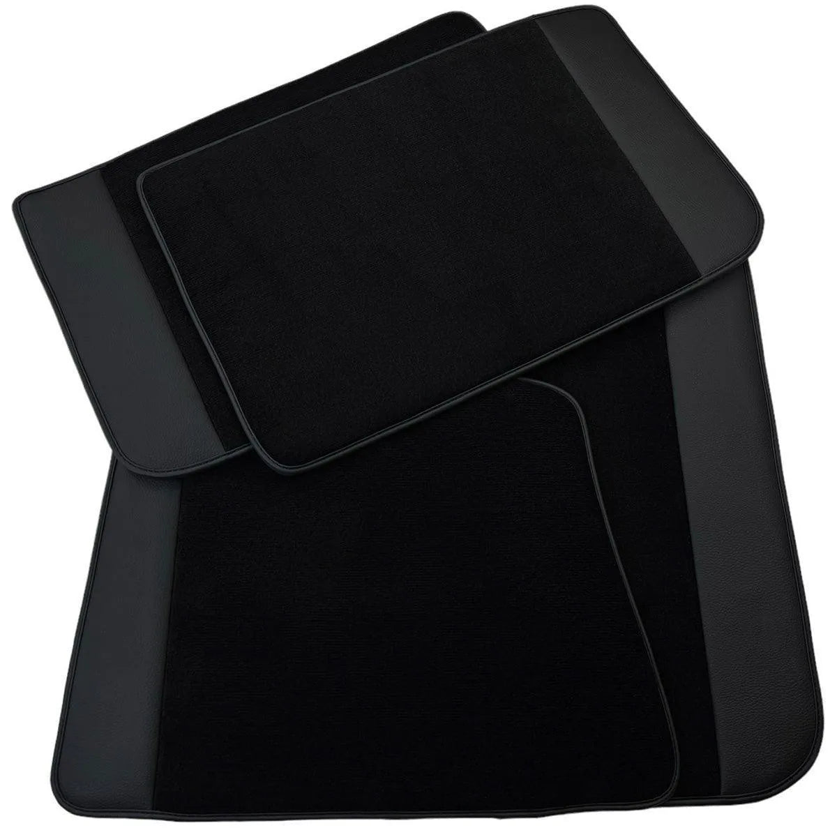 Custom Black Floor Mats for Rolls Royce Ghost Series II (2021-2024) With Black Leather