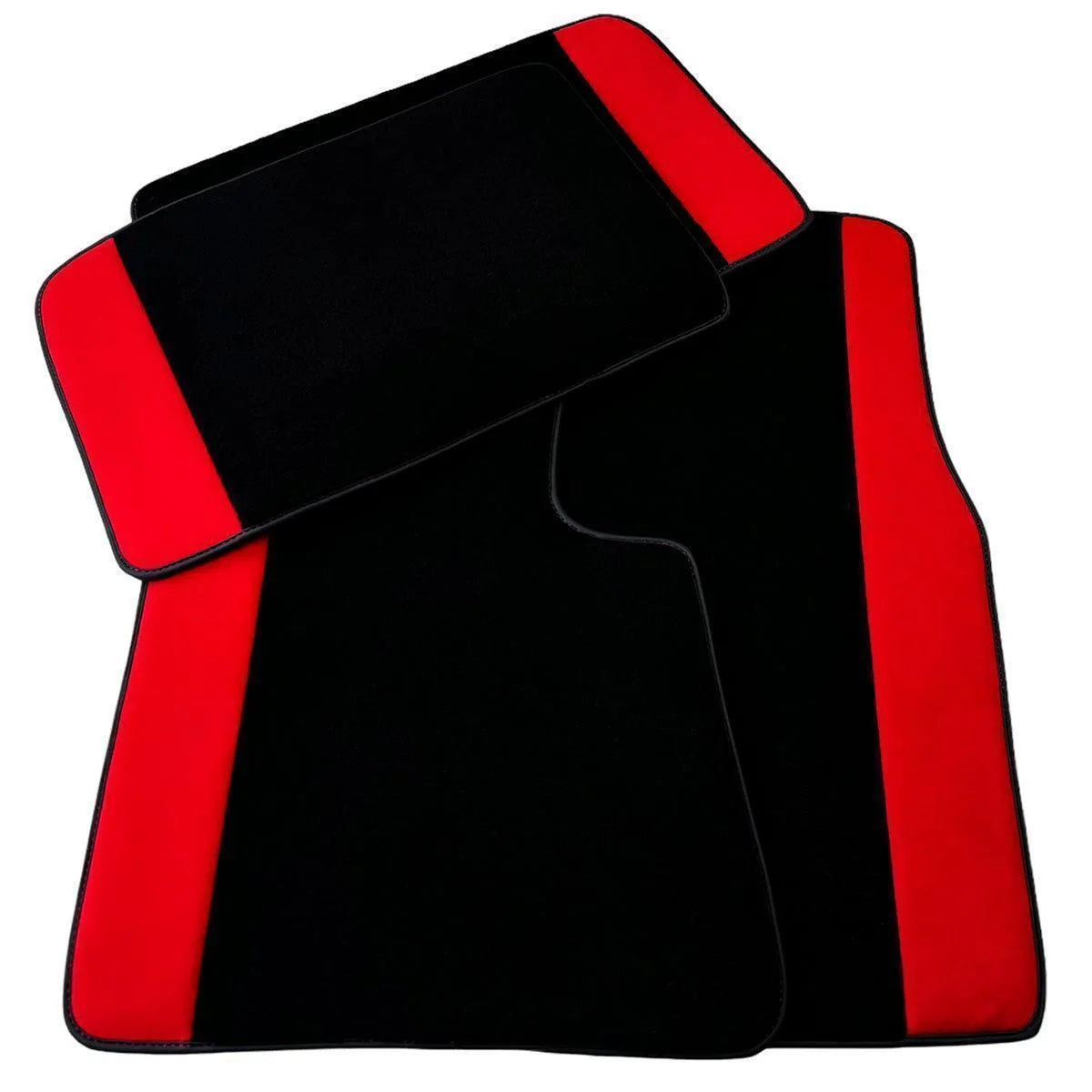 Custom Black Floor Mats for Rolls Royce Ghost Series II (2021-2024) with Red Alcantara