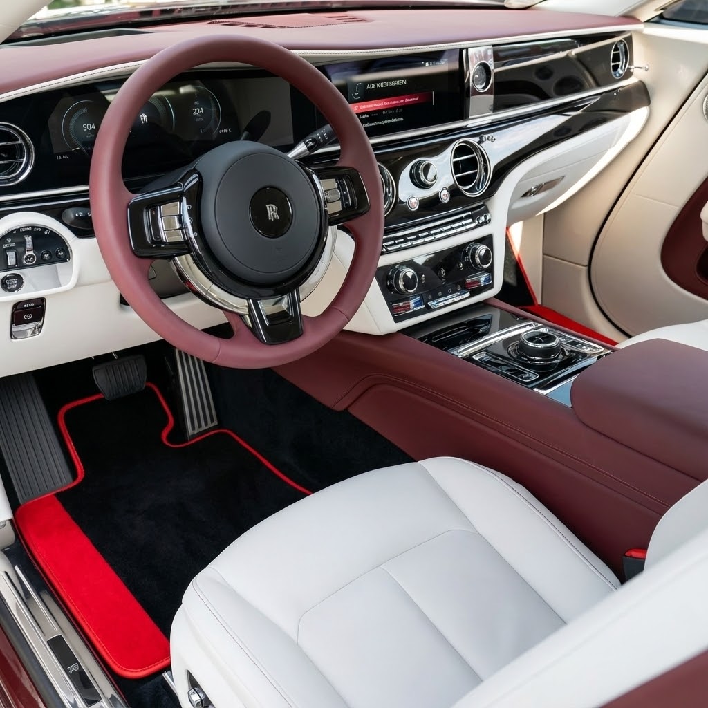 Custom Floor Mats for Rolls Royce Spectre (2023-2024) with Red Alcantara