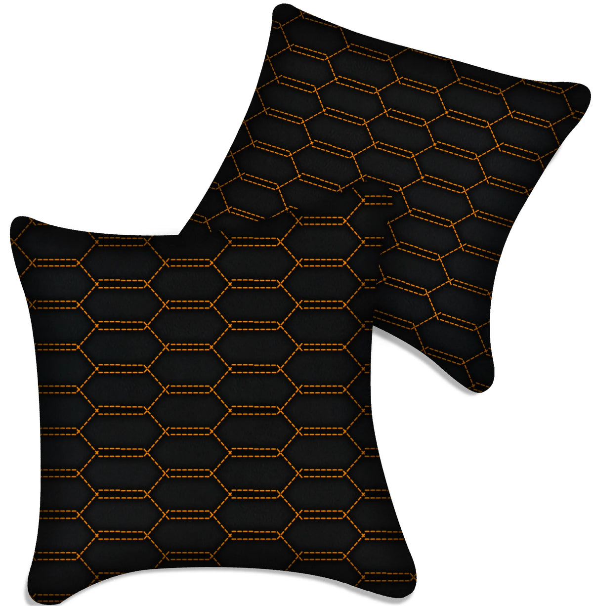 Customizable Black Leather Pillows Set of 2 for All Vehicles