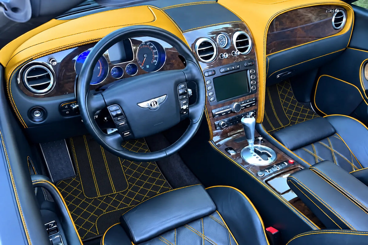 Customizable Leather Floor Mats with AW1 Pattern for Bentley Continental GTC (2006-2011) inside the vehicle