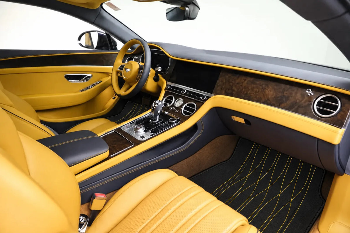 Customizable Leather Floor Mats with AW33 Pattern for Bentley Continental GT (2018-2023) inside the vehicle
