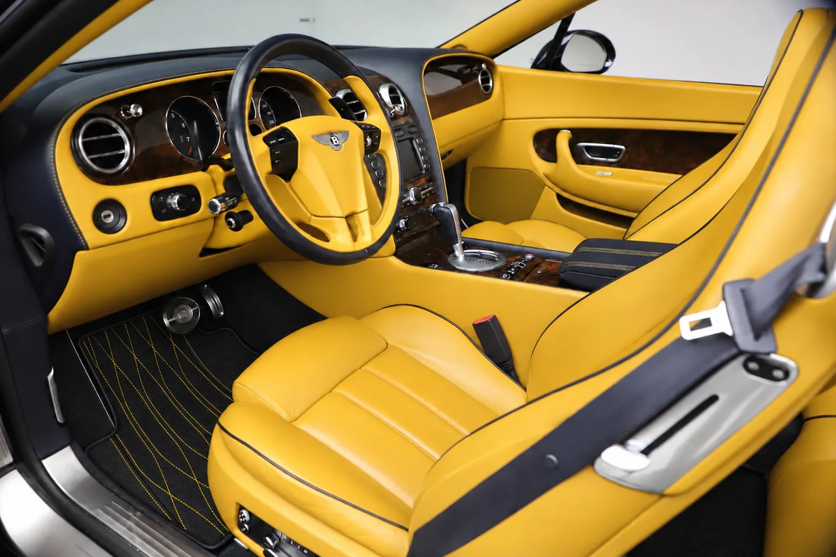 Customizable Leather Floor Mats with AW33 Pattern for Bentley Continental GTC (2011-2018) inside the vehicle