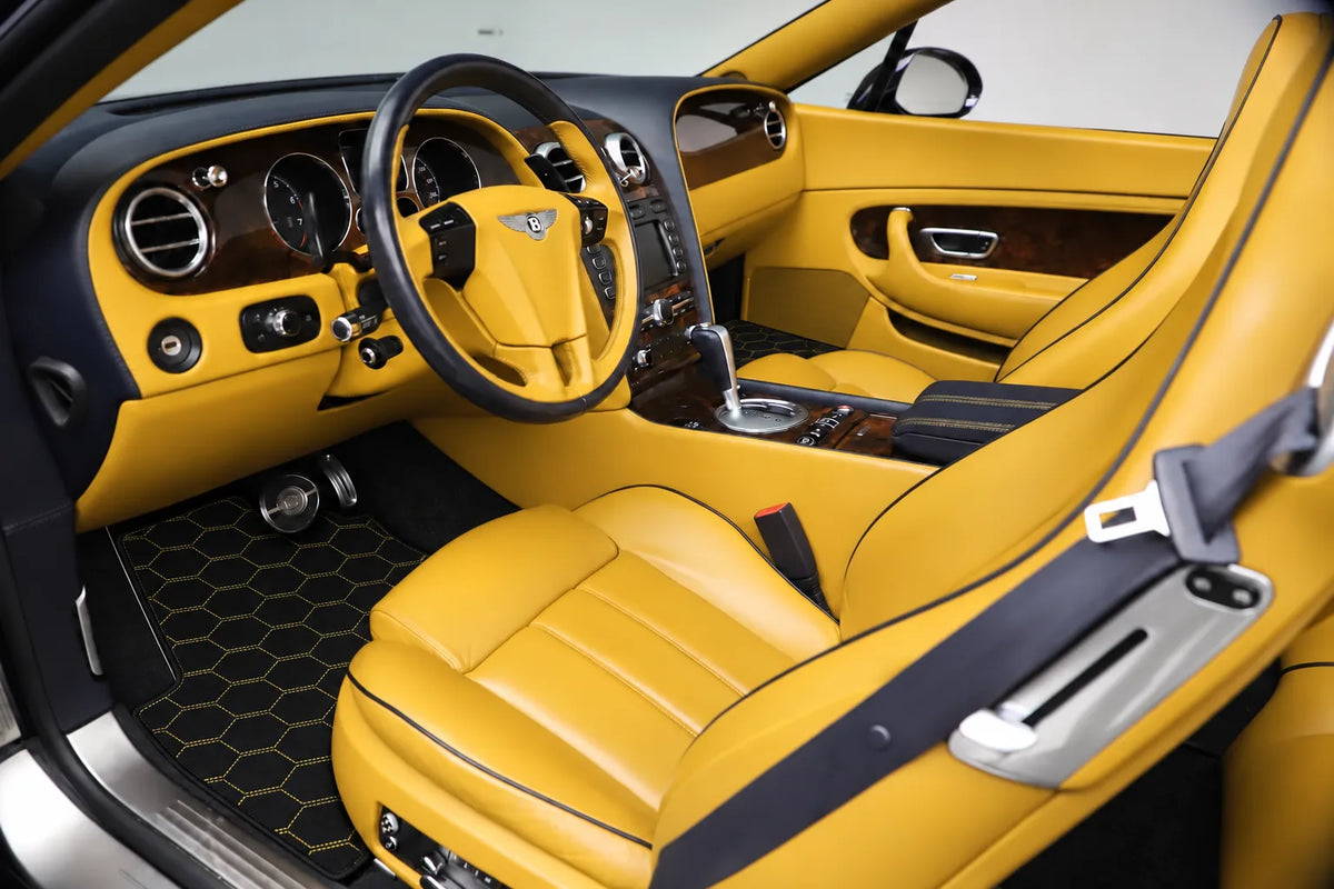 Customizable Leather Floor Mats with Divario Pattern for Bentley Continental GT (2003–2011) inside the vehicle