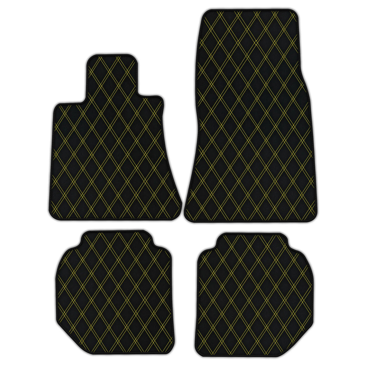 Customizable Leather Floor Mats with Double Diamond Pattern for Rolls Royce Ghost Series II (2021–2024)