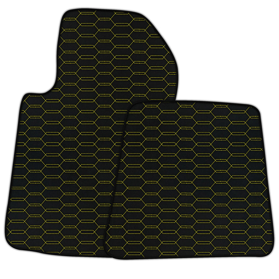 Customizable Leather Floor Mats with Interlaced Hex Pattern for Ferrari 612 Scaglietti (2005-2011)