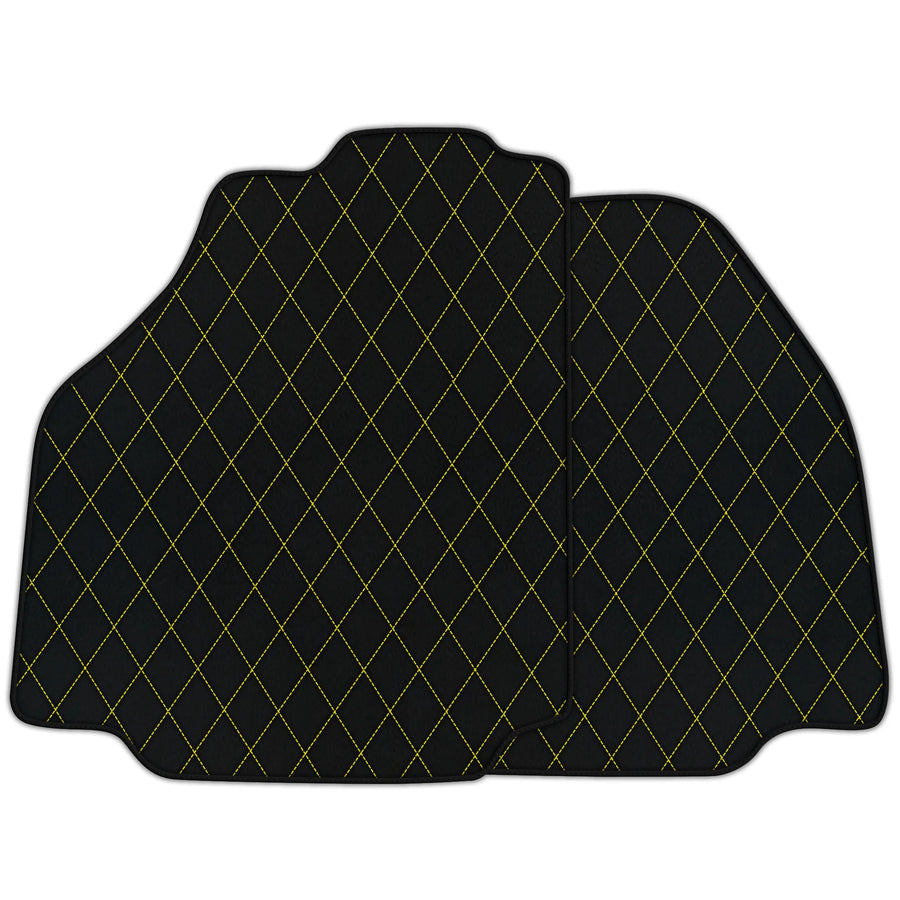 Customizable Leather Floor Mats with Single Diamond Pattern for Ferrari 488 GTB (2016-2022)