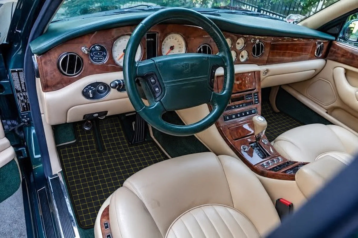 Customizable Leather Floor Mats with Square Pattern for Bentley Green Label (1998-2009) inside the vehicle