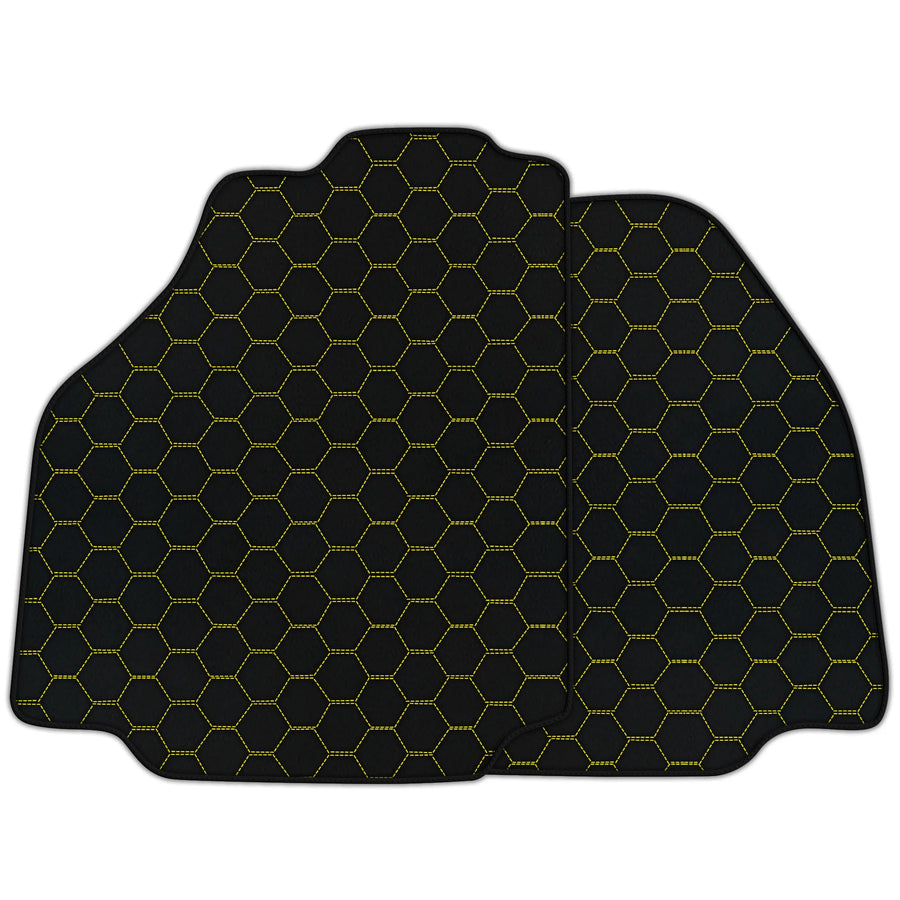 Customizable Leather Floor Mats with Symmetrical Hex Pattern for Ferrari F8 Tributo (2019-2023)