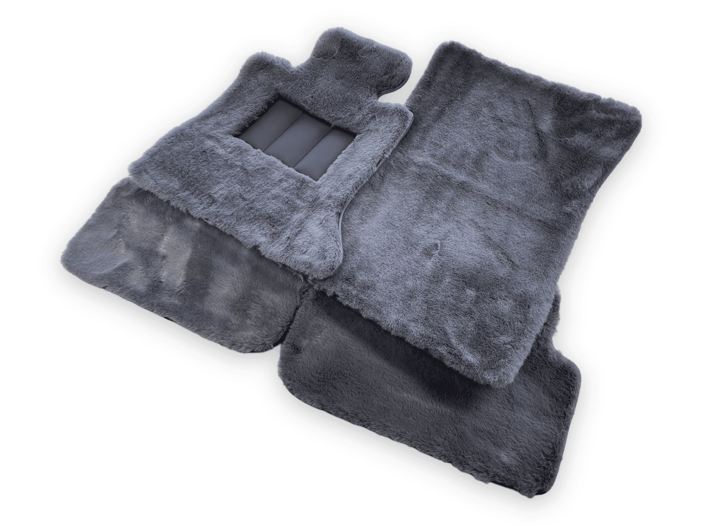 Dark Gray Sheepskin Floor Mats For Rolls Royce Spectre (2023-2024) Er56 Design Brand - AutoWin