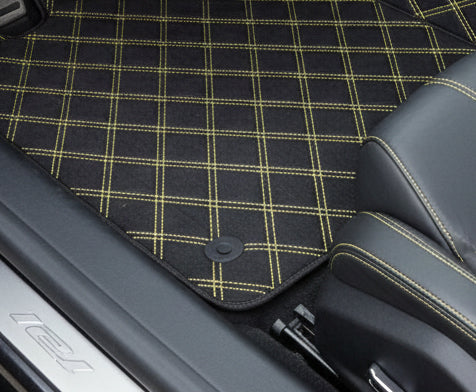 Customizable Leather Floor Mats with Square Pattern for Lamborghini Temerario (2025-2026) - AutoWin