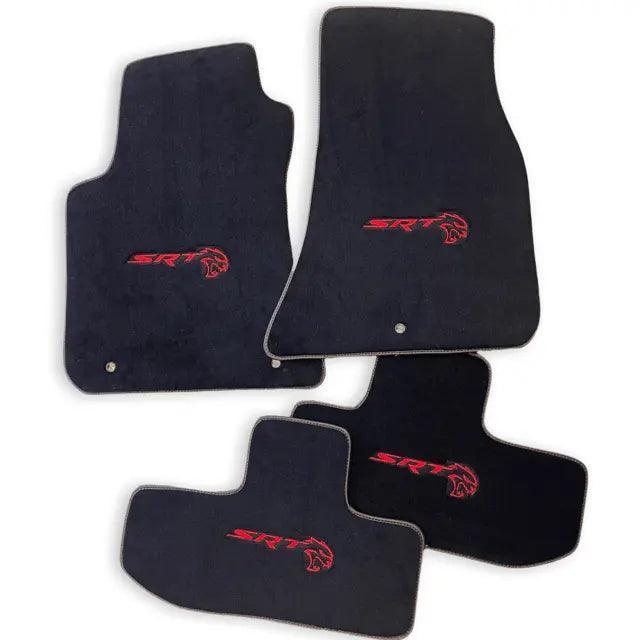 Floor Mats For Dodge Challenger Srt 2011-2021 With Emblem Tailored Black Carpets - AutoWin