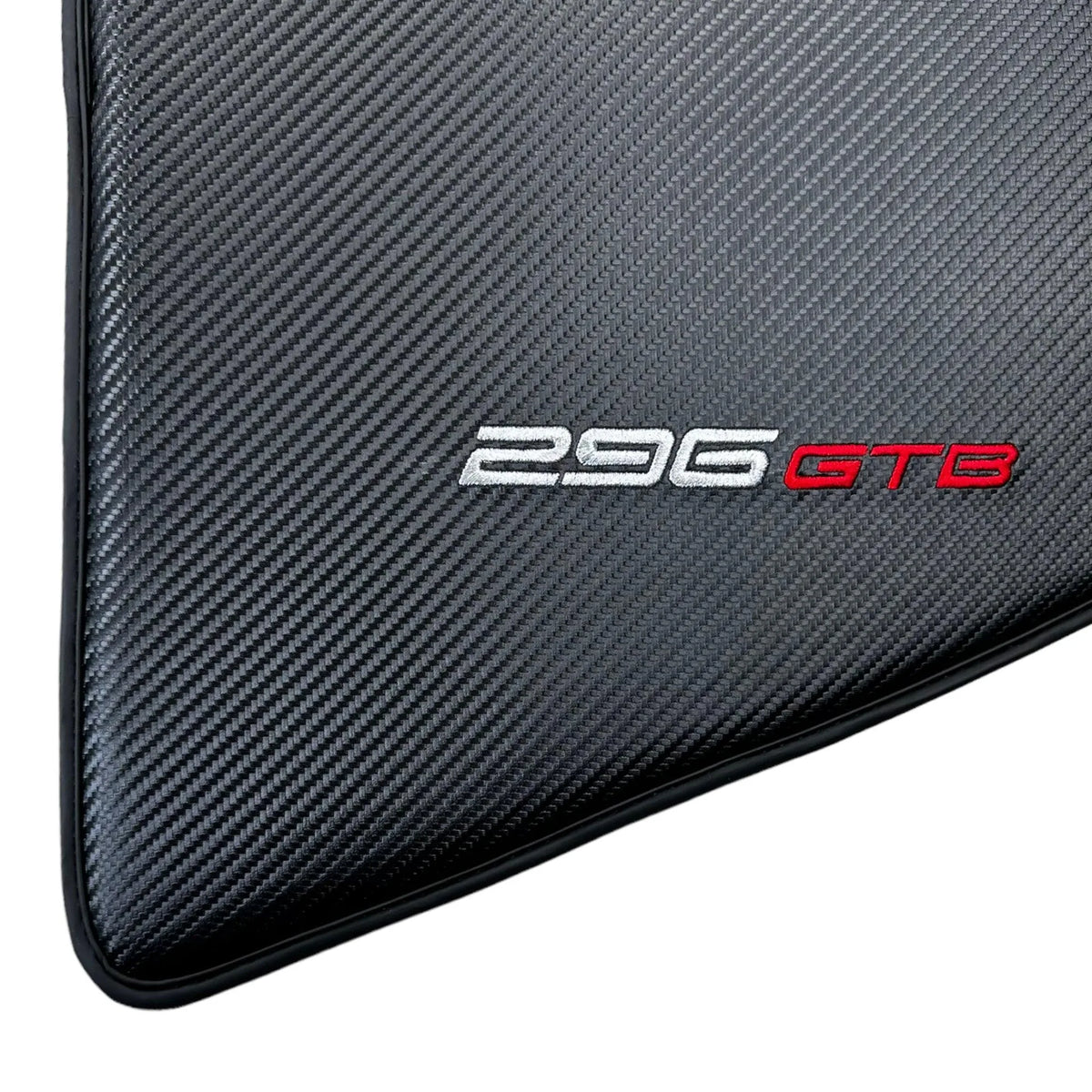 Floor Mats for Ferrari 296 GTB (2022-2027) Made From Carbon Fiber Leather - AutoWin