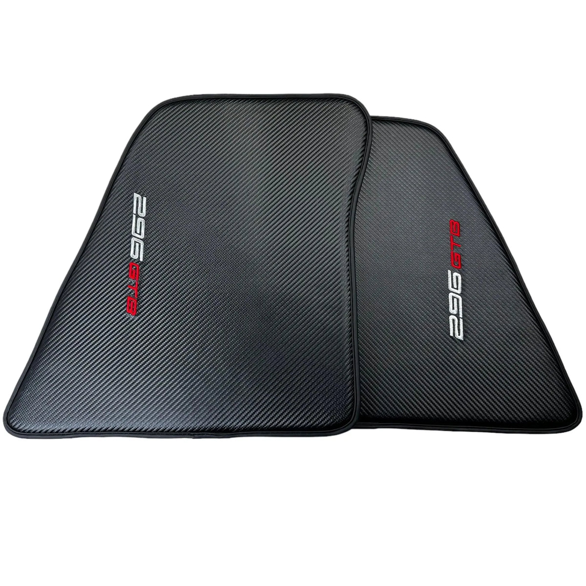 Floor Mats for Ferrari 296 GTB (2022-2027) Made From Carbon Fiber Leather - AutoWin