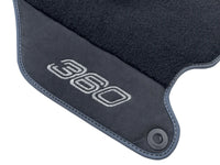 Tapis de sol pour Ferrari 360 Modena 1999-2005 Noir avec Alcantara - AutoWin