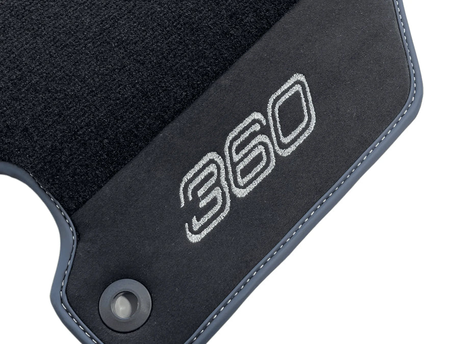 Tapis de sol pour Ferrari 360 Modena 1999-2005 Noir avec Alcantara - AutoWin