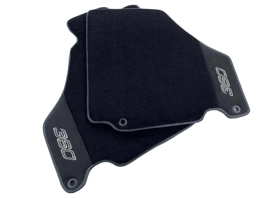 Tapis de sol pour Ferrari 360 Modena 1999-2005 Noir avec Alcantara - AutoWin
