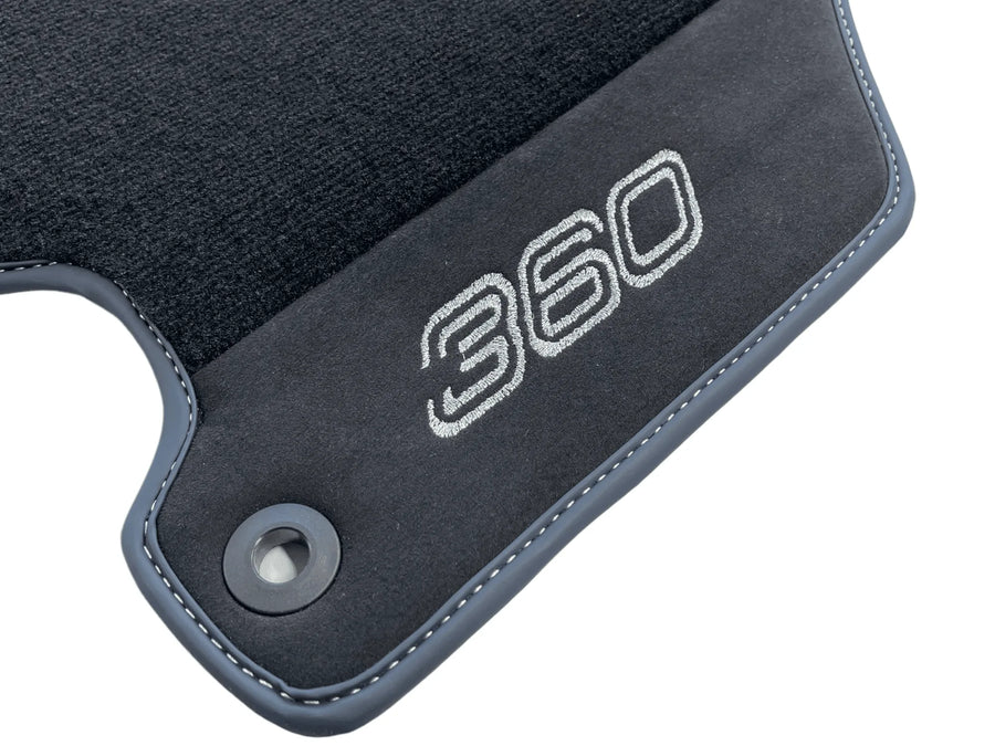 Tapis de sol pour Ferrari 360 Modena 1999-2005 Noir avec Alcantara - AutoWin