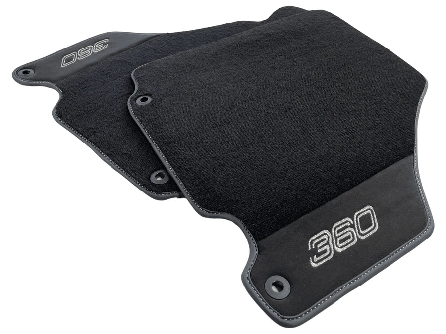 Tapis de sol pour Ferrari 360 Modena 1999-2005 Noir avec Alcantara - AutoWin