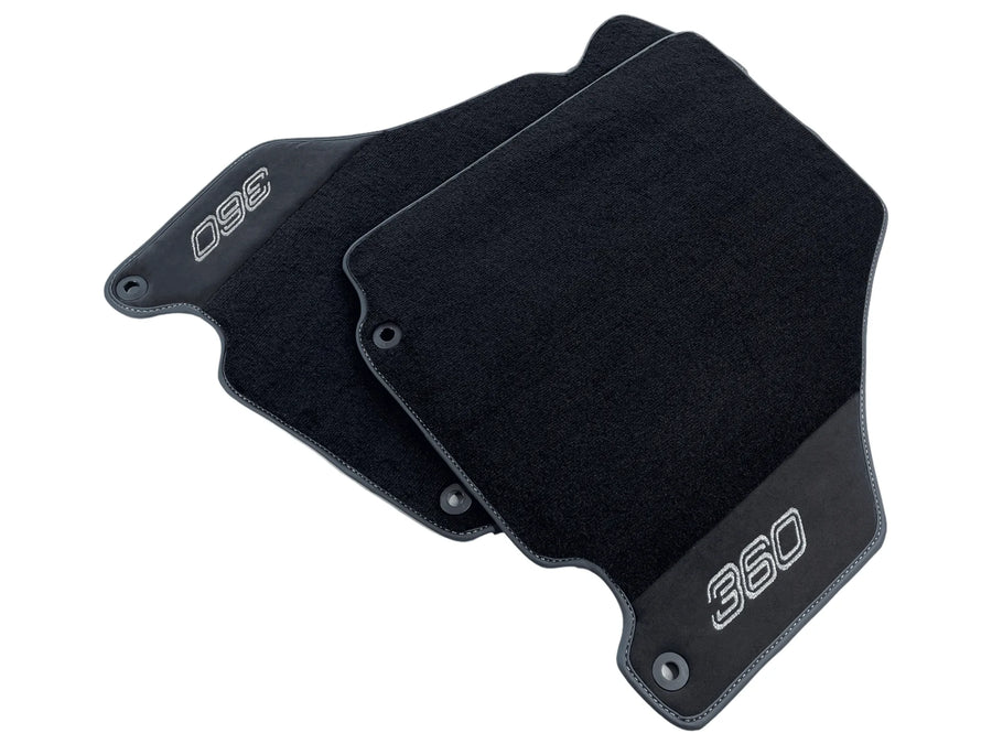 Tapis de sol pour Ferrari 360 Modena 1999-2005 Noir avec Alcantara - AutoWin