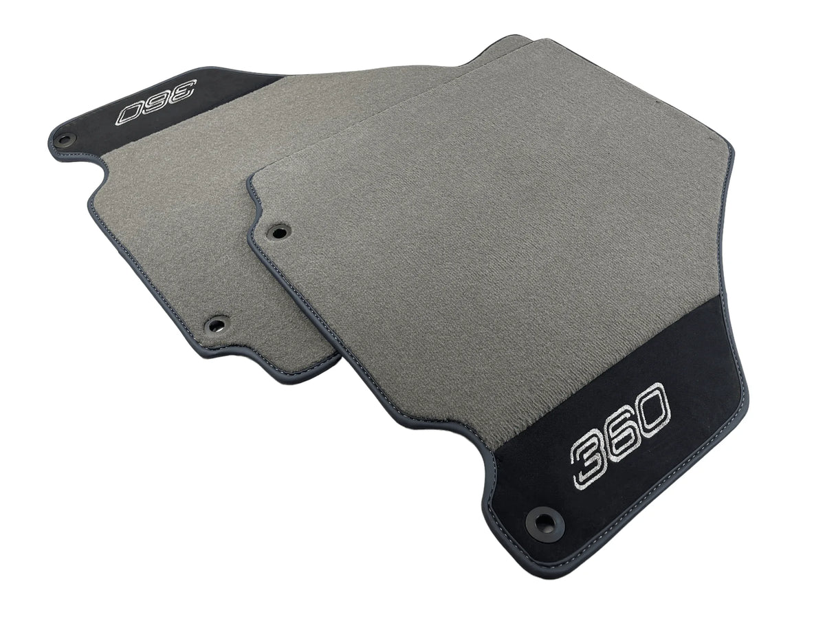 Floor Mats For Ferrari 360 Modena 1999-2005 Gray With Alcantara Leather - AutoWin