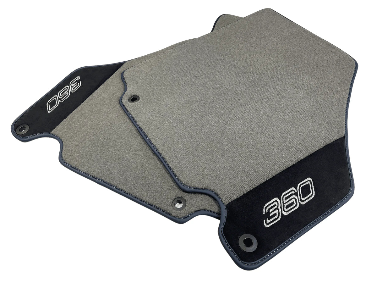 Floor Mats For Ferrari 360 Modena 1999-2005 Gray With Alcantara Leather - AutoWin