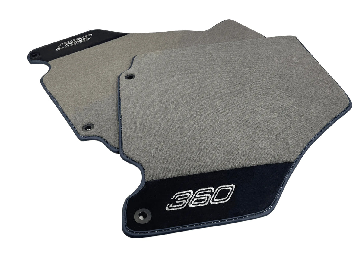 Floor Mats For Ferrari 360 Modena 1999-2005 Gray With Alcantara Leather - AutoWin
