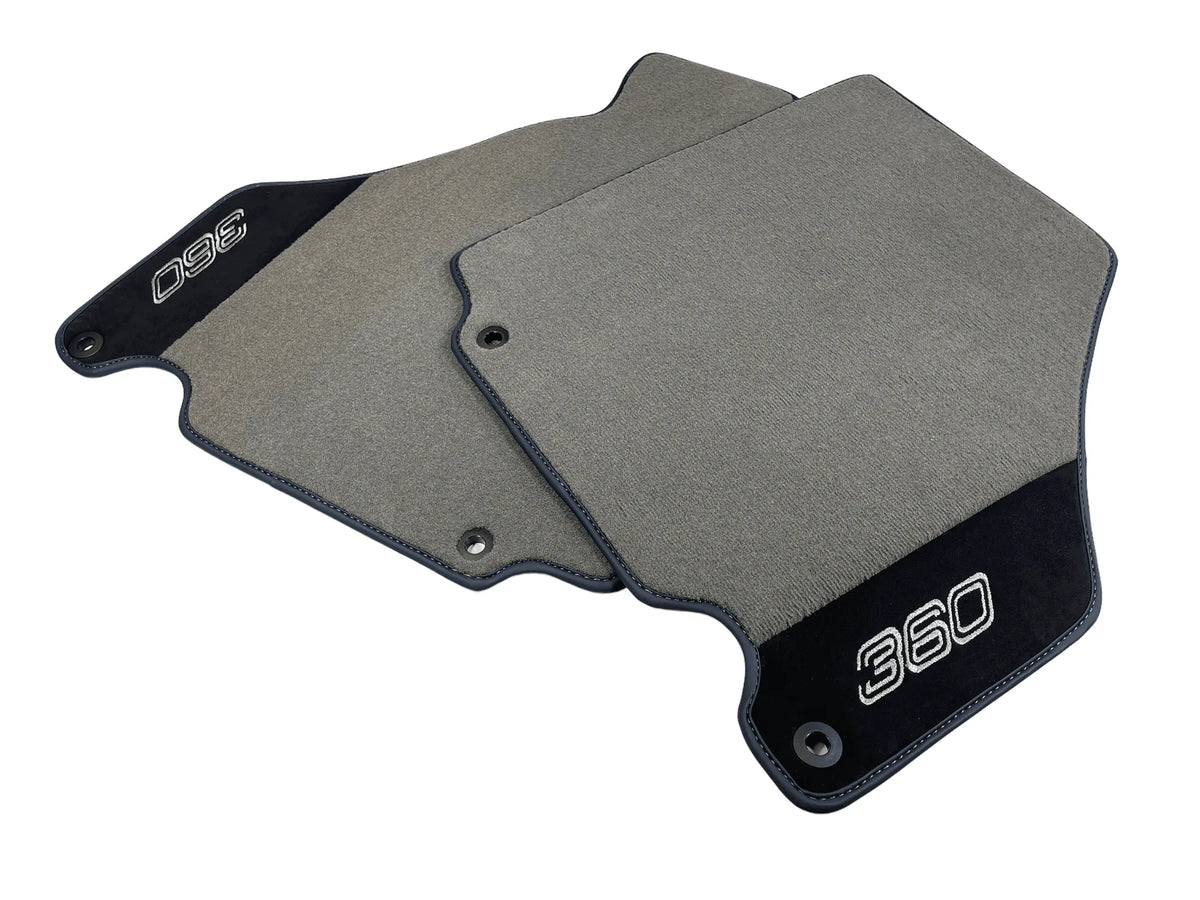 Floor Mats For Ferrari 360 Modena 1999-2005 Gray With Alcantara Leather - AutoWin