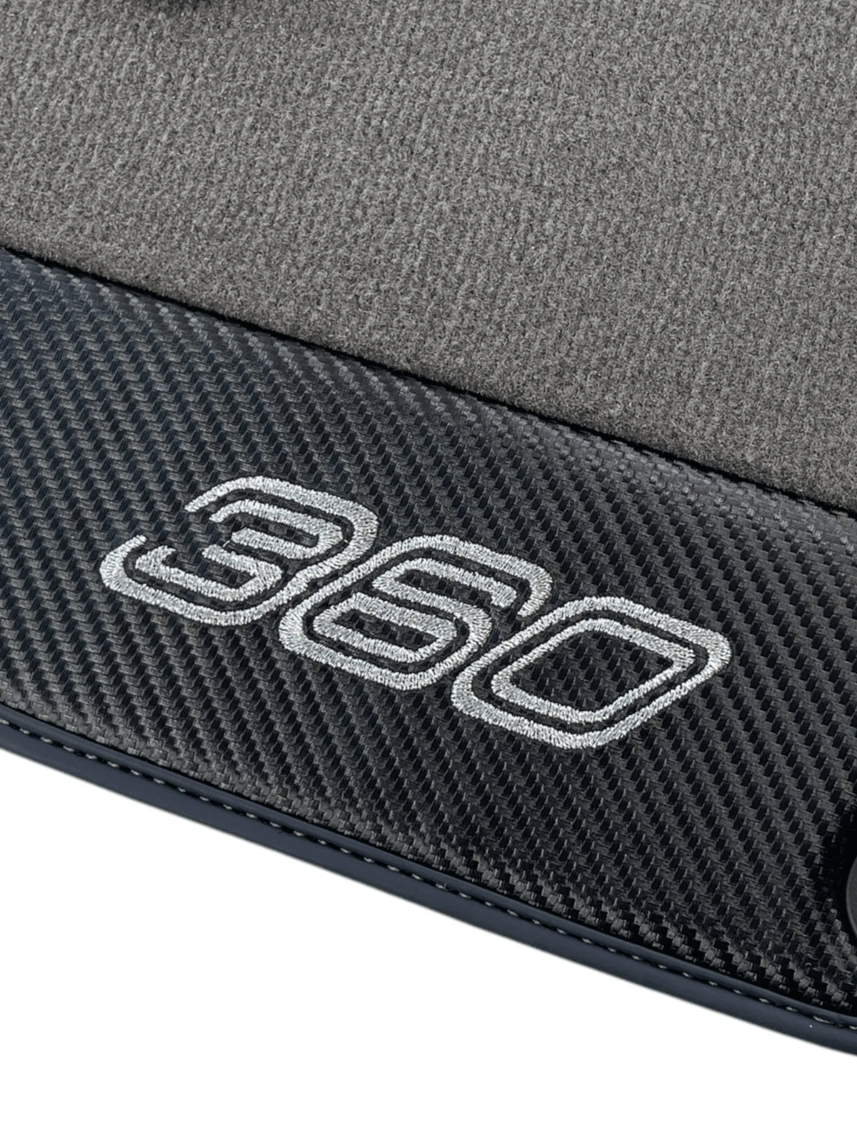 Floor Mats For Ferrari 360 Modena 1999-2005 Gray With Carbon Fiber Leather - AutoWin