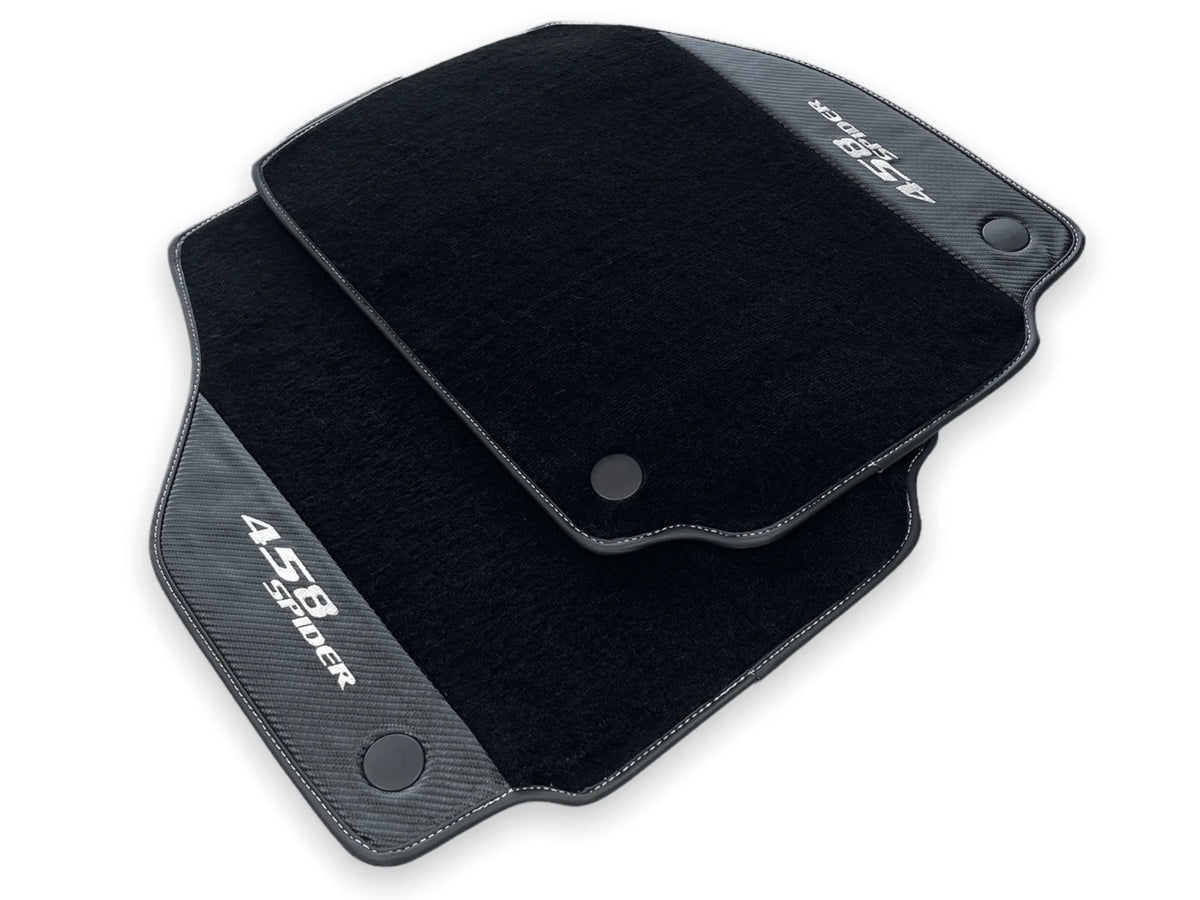 Floor Mats For Ferrari 458 Spider 2012-2015 Carbon Leather - AutoWin