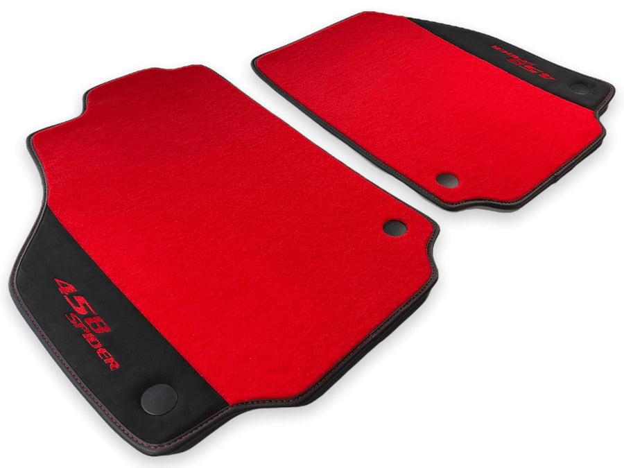 Autofußmatten für Ferrari 458 Spider 2012-2015 Rot Velours und Alcantara Leder - AutoWin