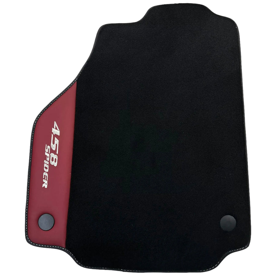 Floor Mats for Ferrari 458 Spider (2012-2015) with Bordeaux Nappa Leather - AutoWin