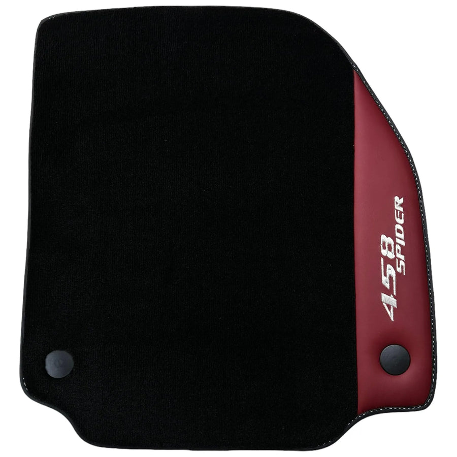 Floor Mats for Ferrari 458 Spider (2012-2015) with Bordeaux Nappa Leather - AutoWin