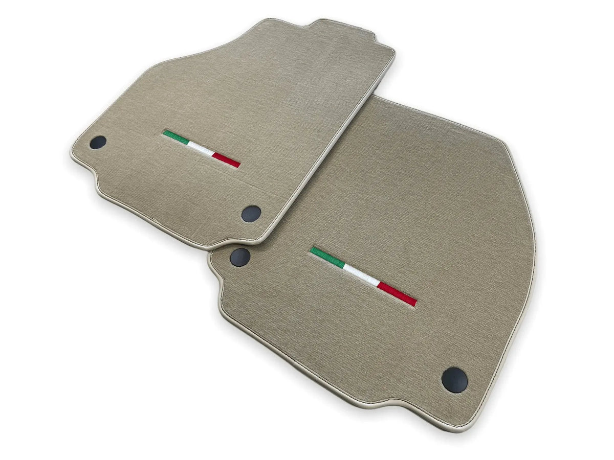Floor Mats For Ferrari 488 2015-2022 Beige Autowin Brand Italian Edition